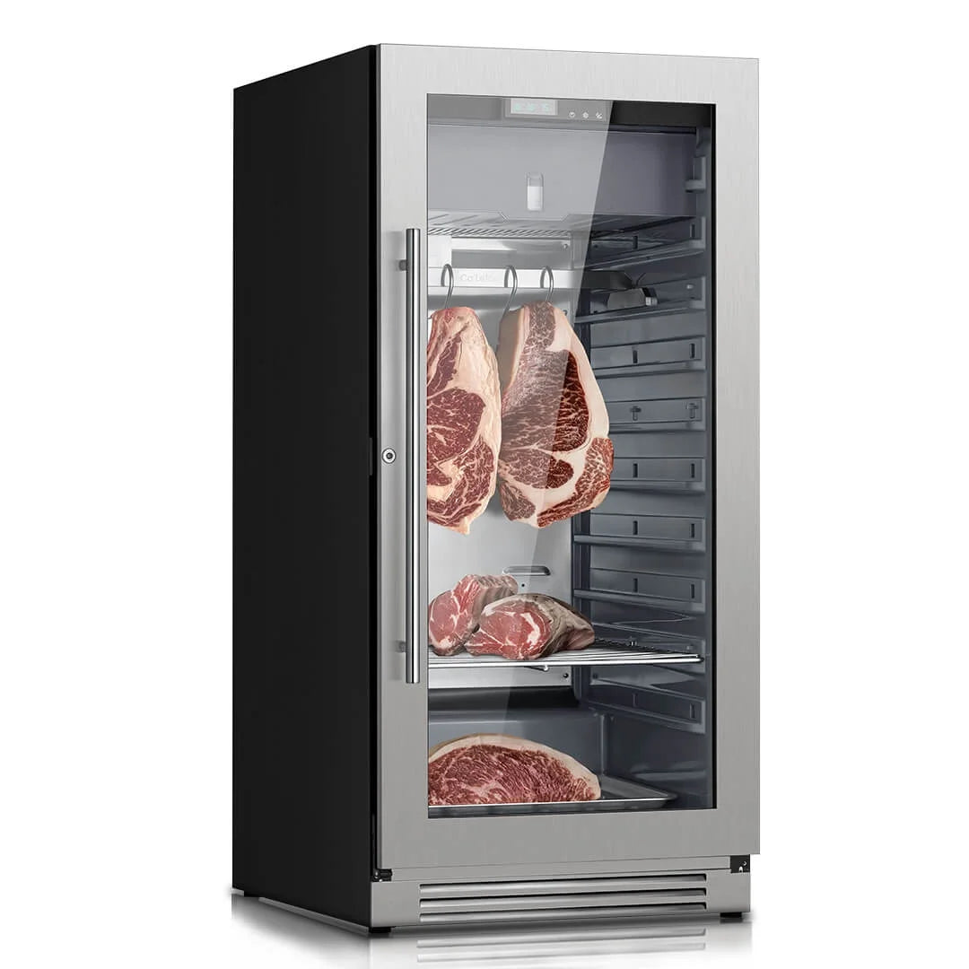 Dry Aging Refrigerator for Steaks, 8.23 Cu.Ft. Meat Ager Fridge with Dual-Layer LOW-E Glass for Home/Restaurant/Bar/Kitchen