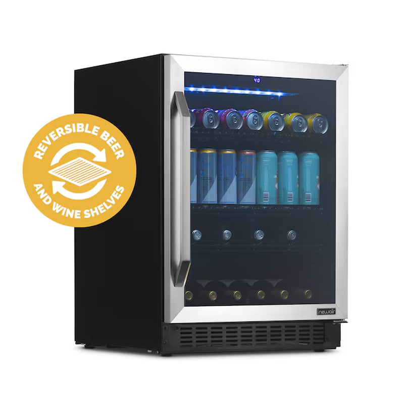 23.4-In W 162 -Bottles Stainless Steel Built-In/Freestanding Indoor Wine Cooler