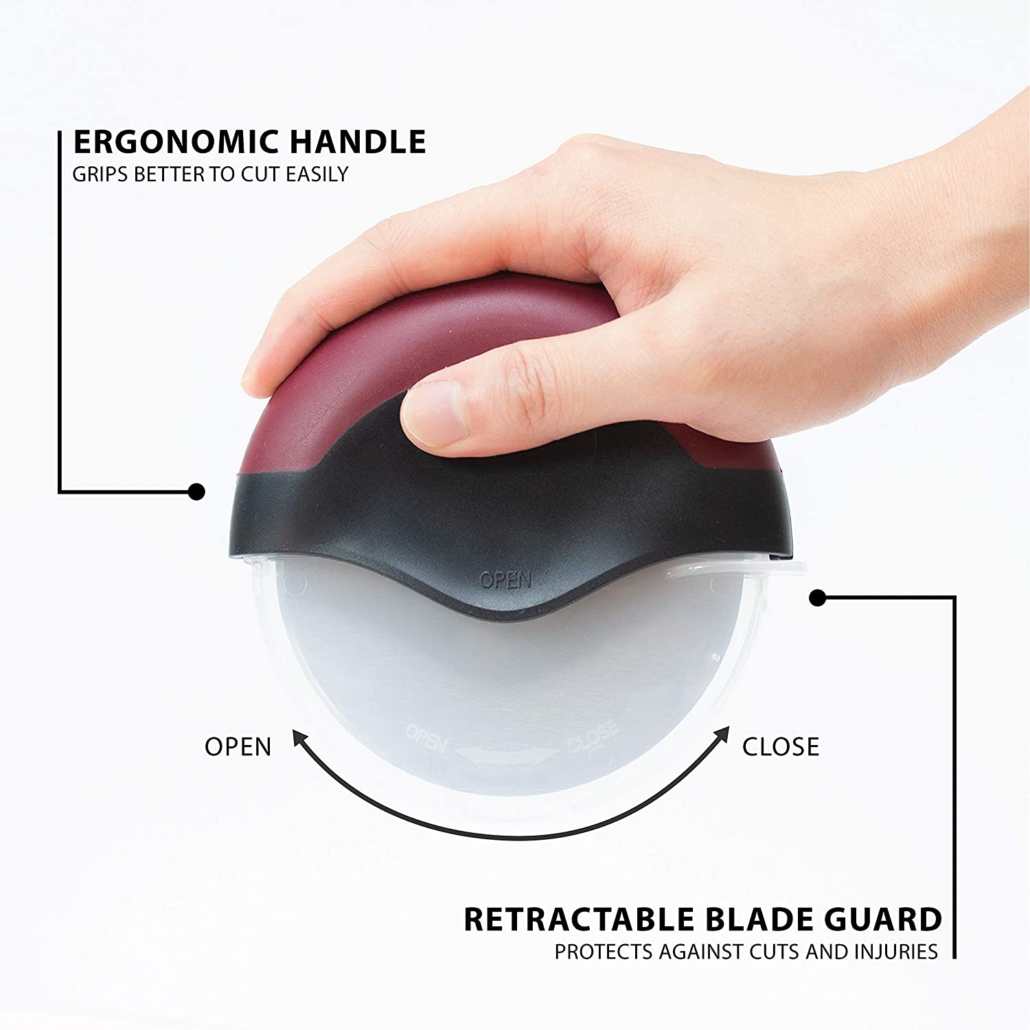 Chicago Brick Oven Pizza Wheel Cutter with Cover