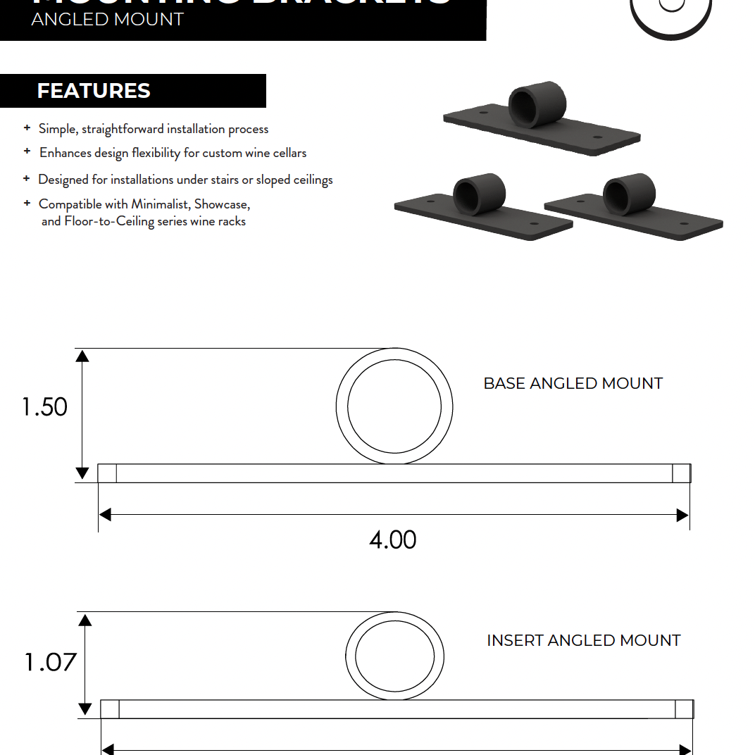 Showcase and Minimalist Wine Rack Angle Bracket