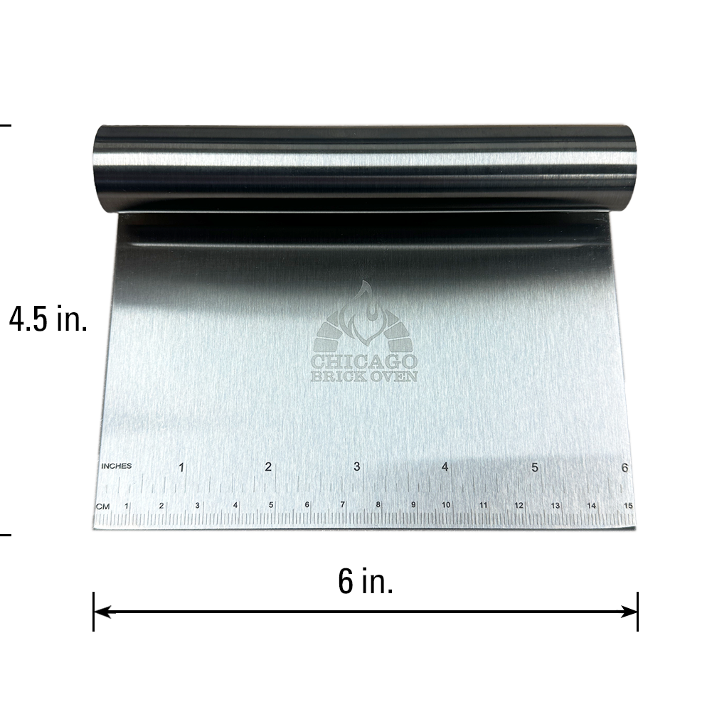 Chicago Brick Oven 6" x 4 1/2" Stainless Steel Dough Cutter / Scraper