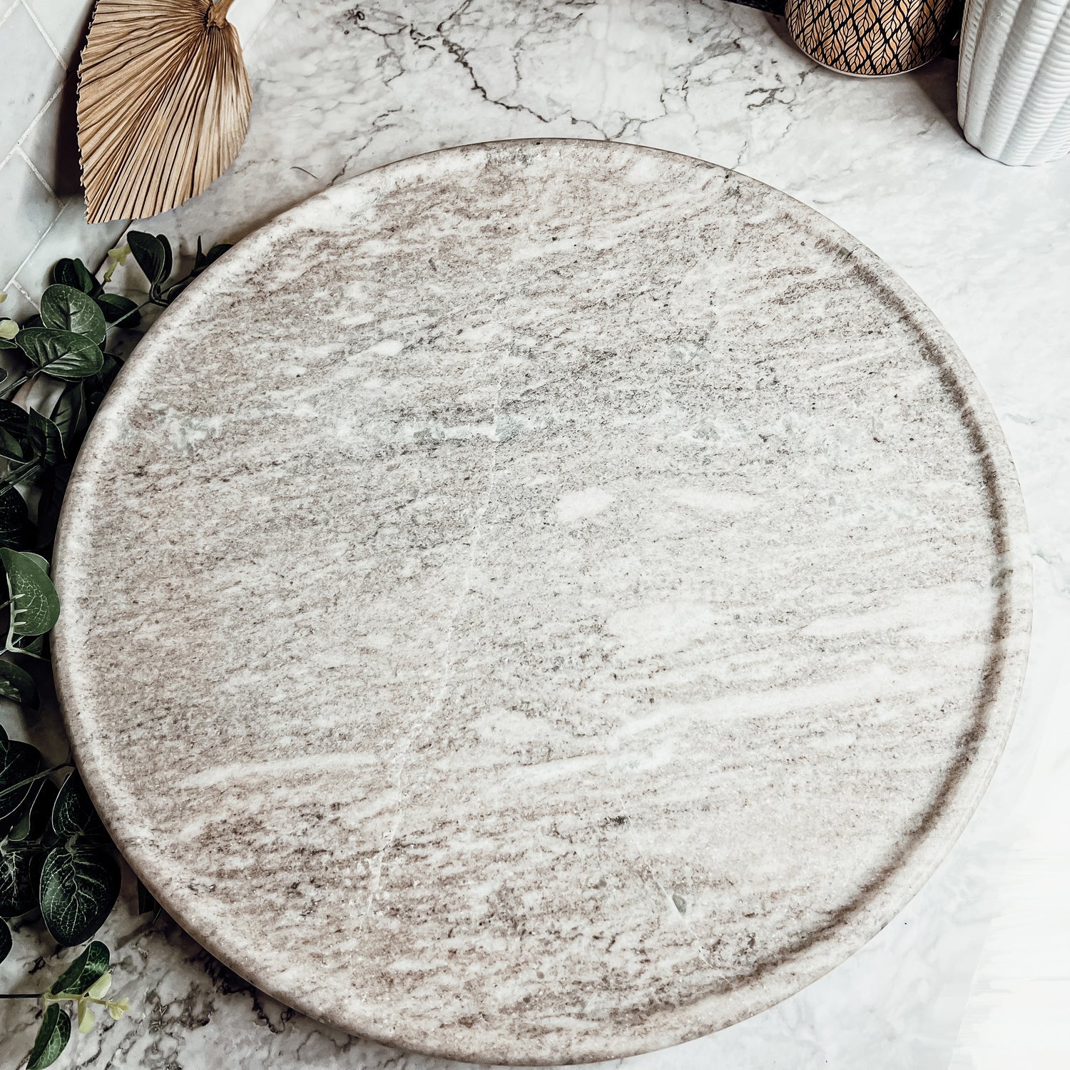 Marble Lazy Susan for Charcuterie