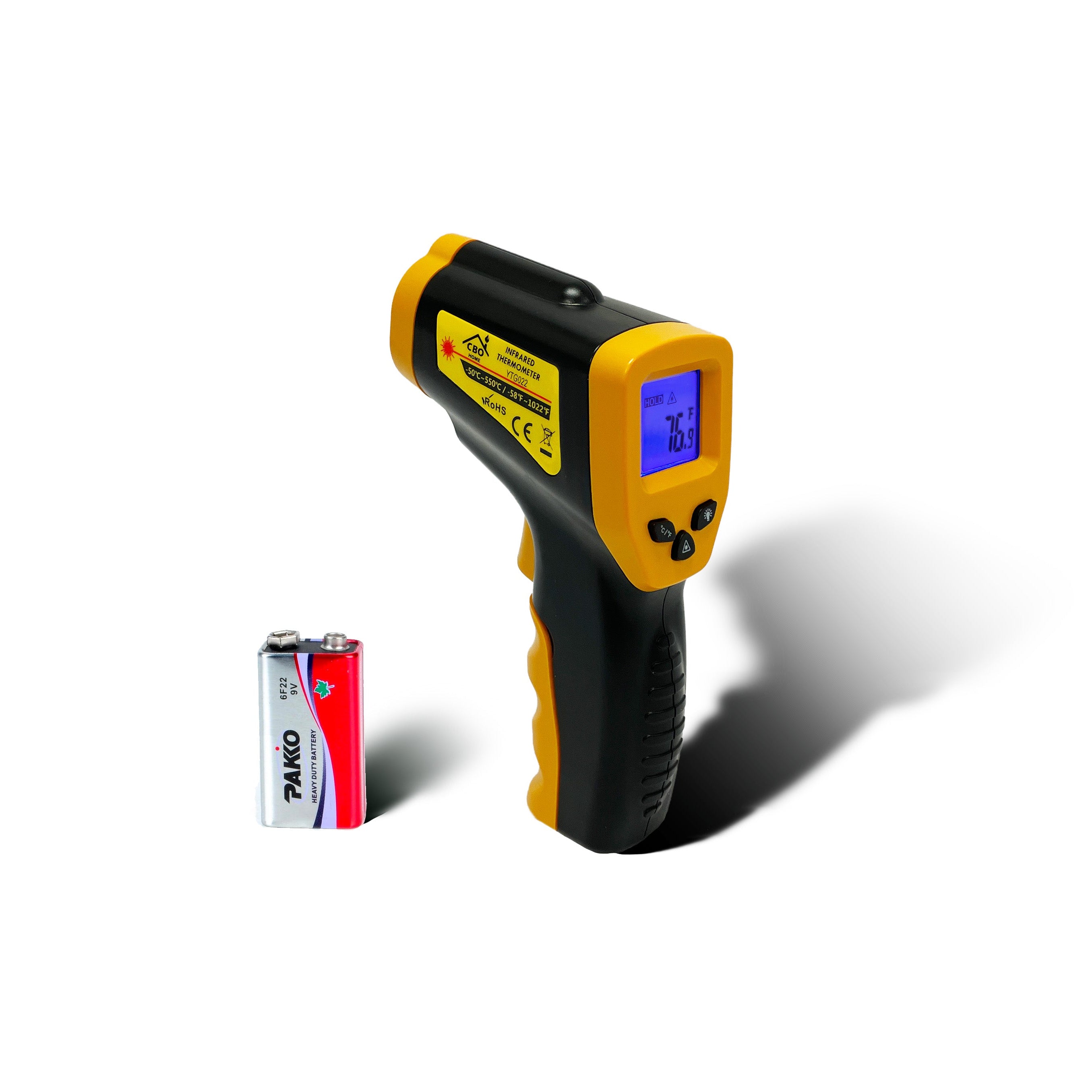 Infrared Thermometer Gun for Pizza Oven, Grill, Meat, Griddle, HVAC, Engine | -58°F to 1022°F Range