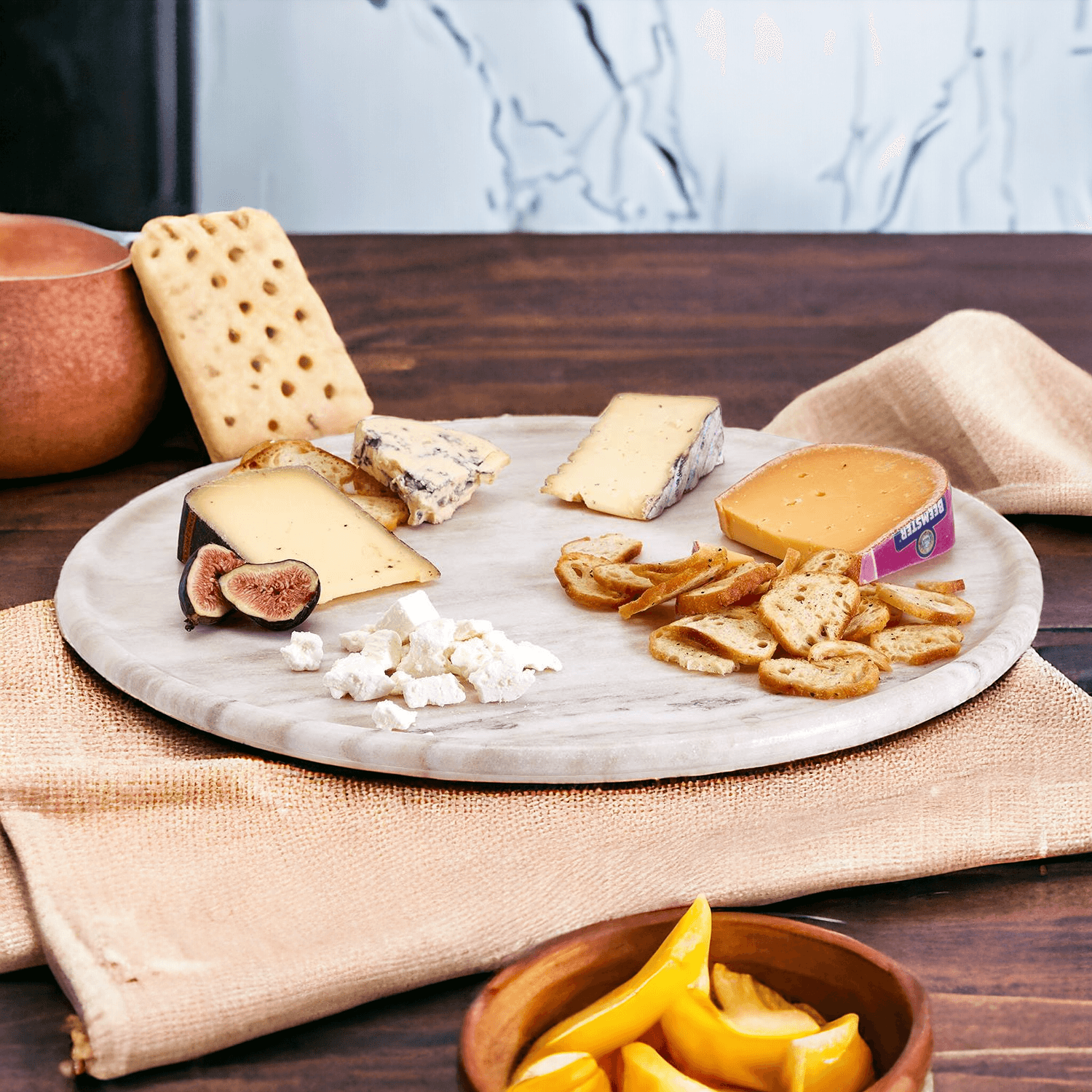 Marble Lazy Susan for Charcuterie