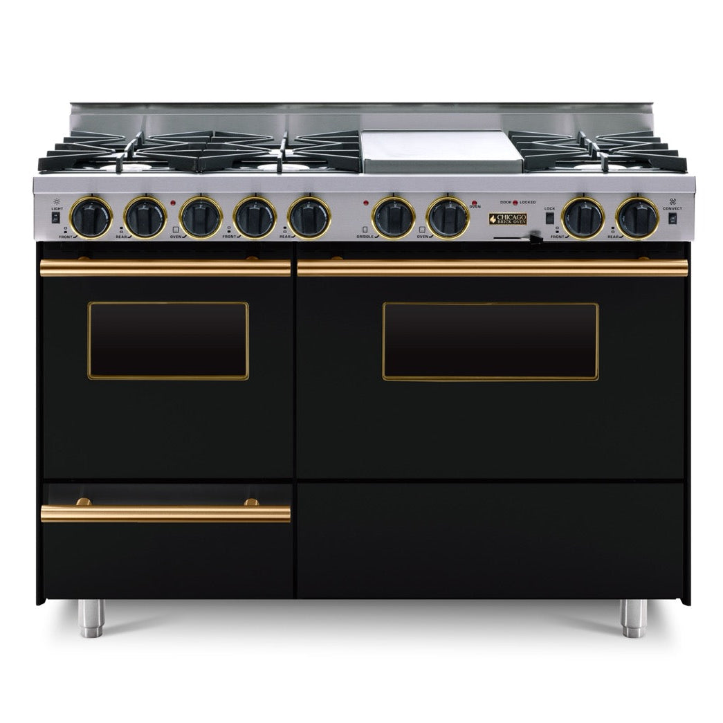48” True Dual-Fuel Self-Cleaning Convection Range - Open Burners