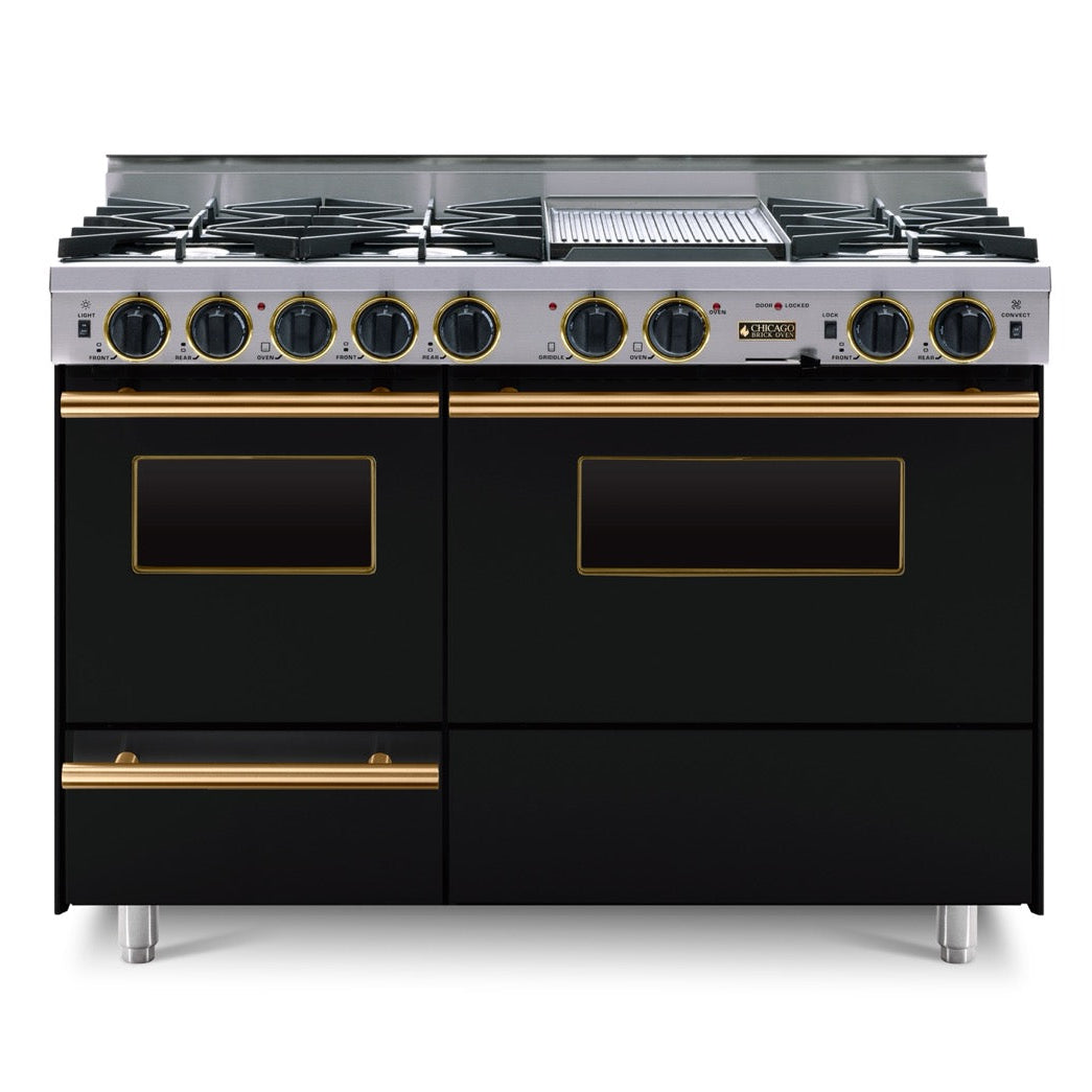 48” True Dual-Fuel Self-Cleaning Convection Range - Open Burners