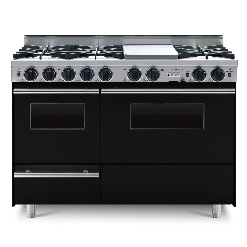 48” True Dual-Fuel Self-Cleaning Convection Range - Open Burners