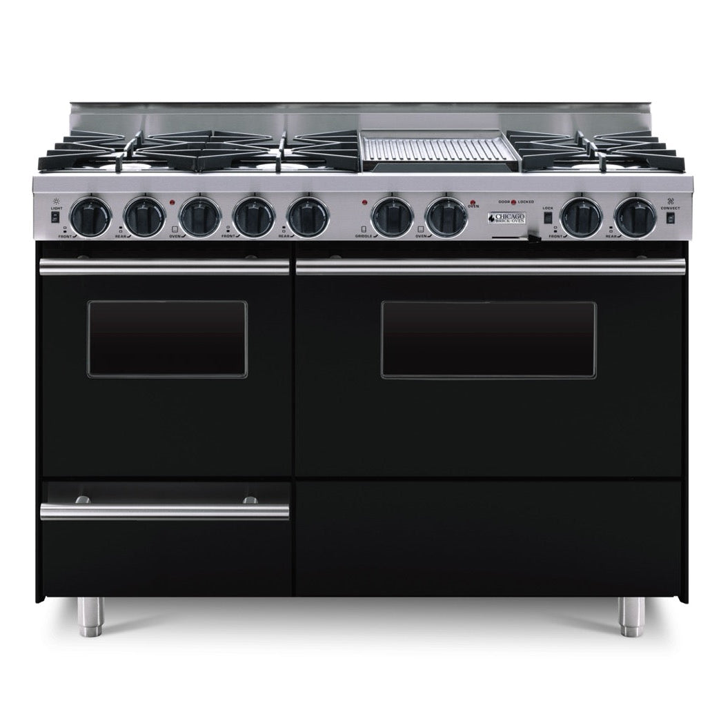 48” True Dual-Fuel Self-Cleaning Convection Range - Open Burners