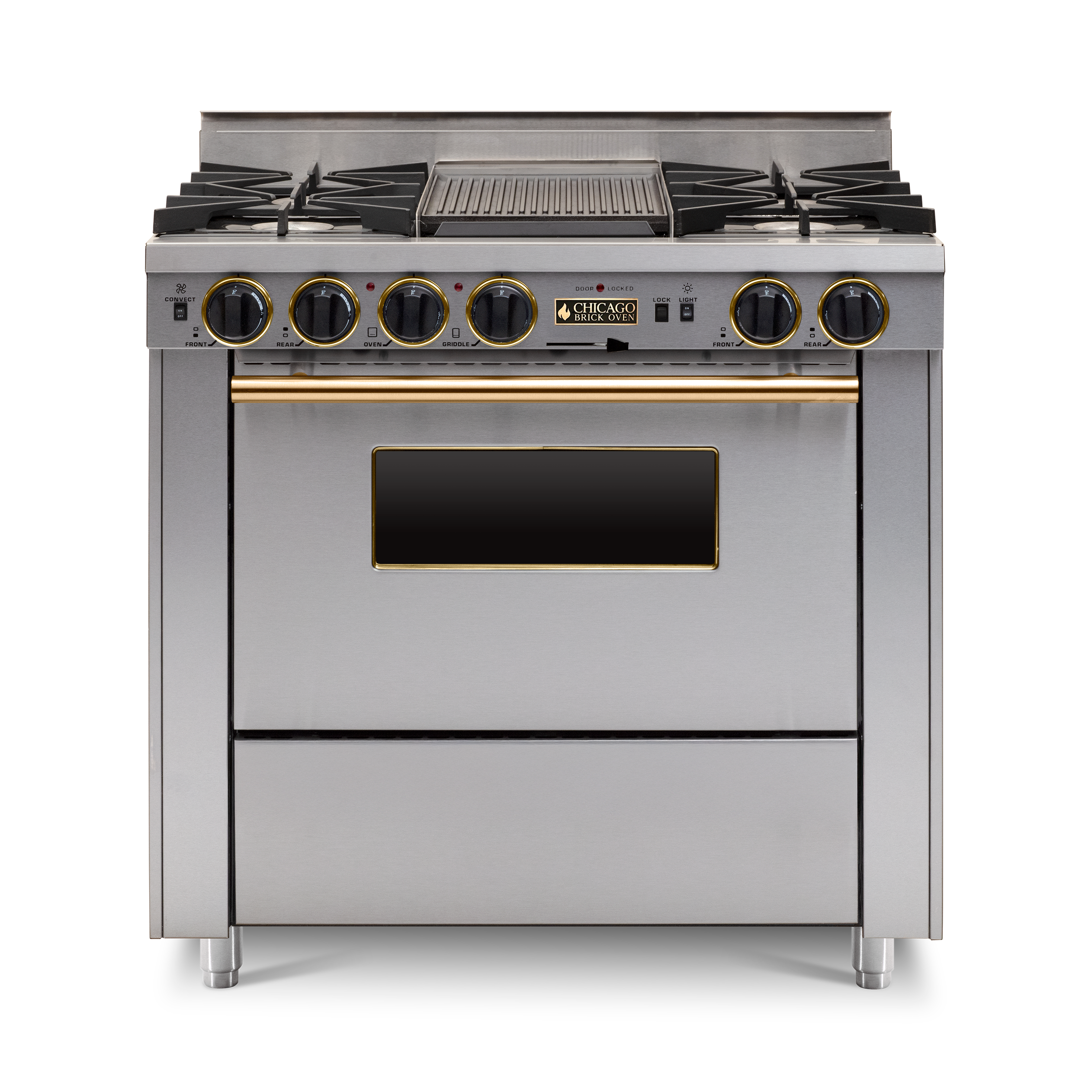 36” LP Gas Dual-Fuel Self-Cleaning Convection Range - Open Burners