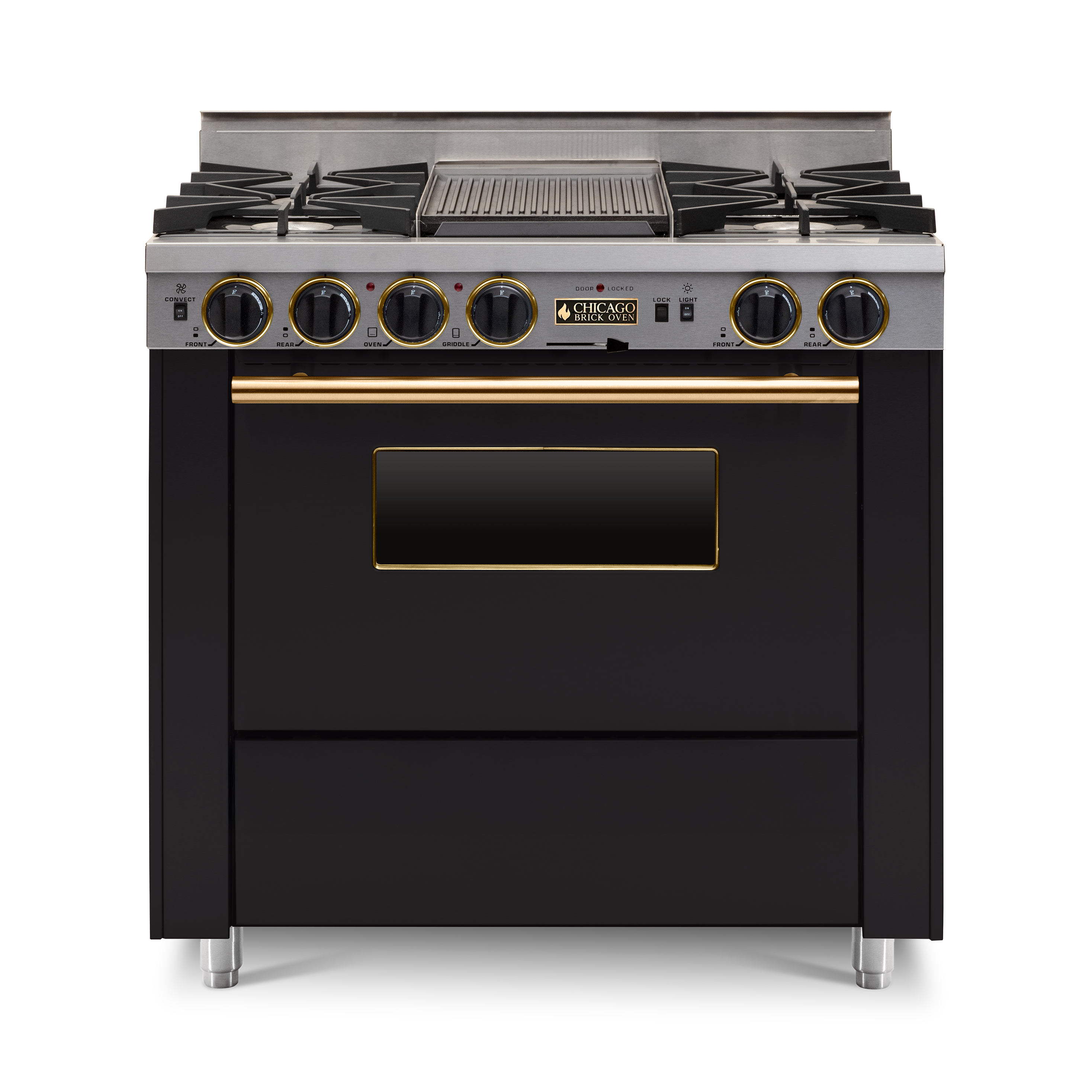 36” LP Gas Dual-Fuel Self-Cleaning Convection Range - Open Burners