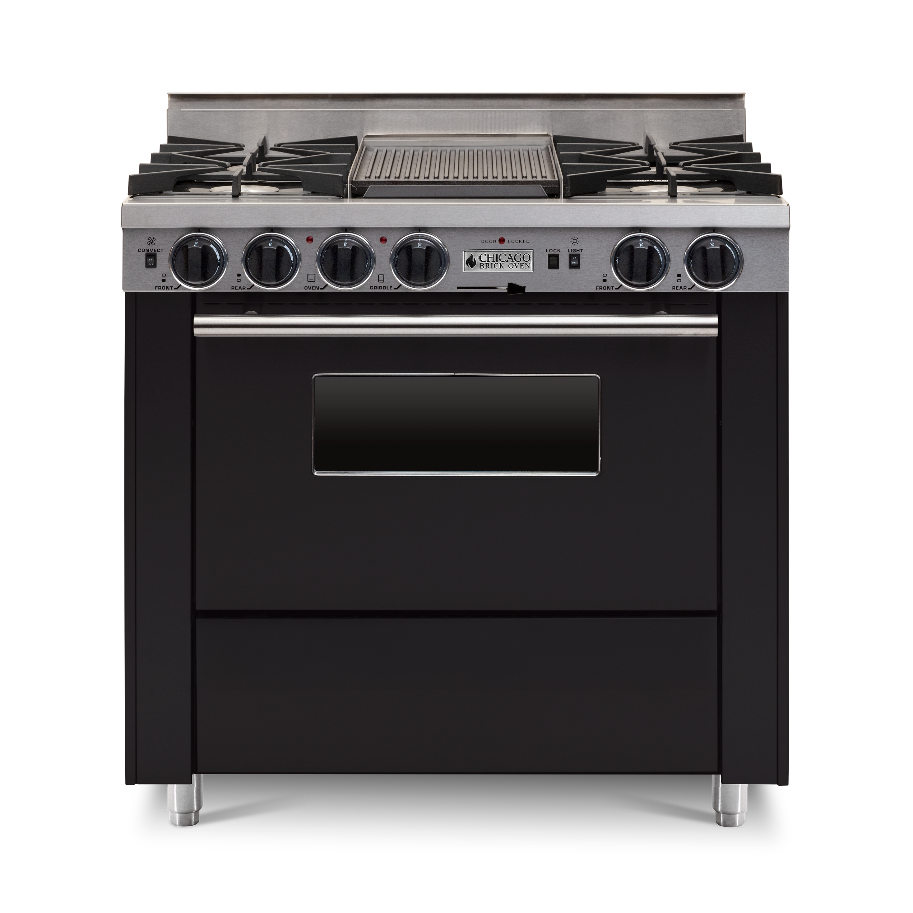 36” LP Gas Dual-Fuel Self-Cleaning Convection Range - Open Burners
