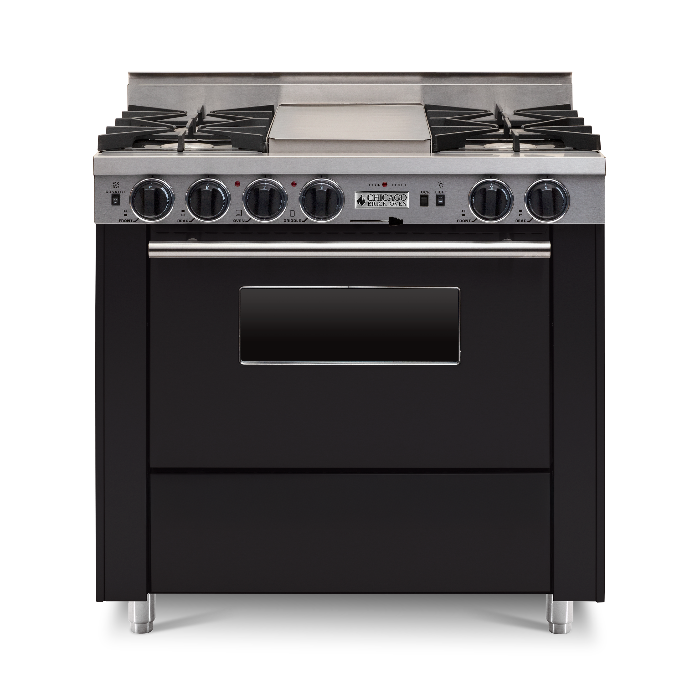 36” LP Gas Dual-Fuel Self-Cleaning Convection Range - Open Burners