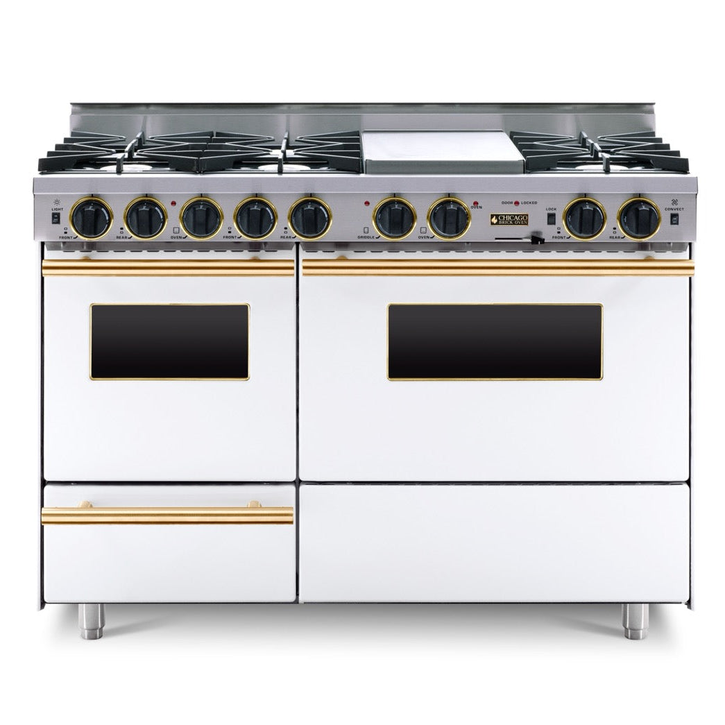 48” True Dual-Fuel Self-Cleaning Convection Range - Open Burners