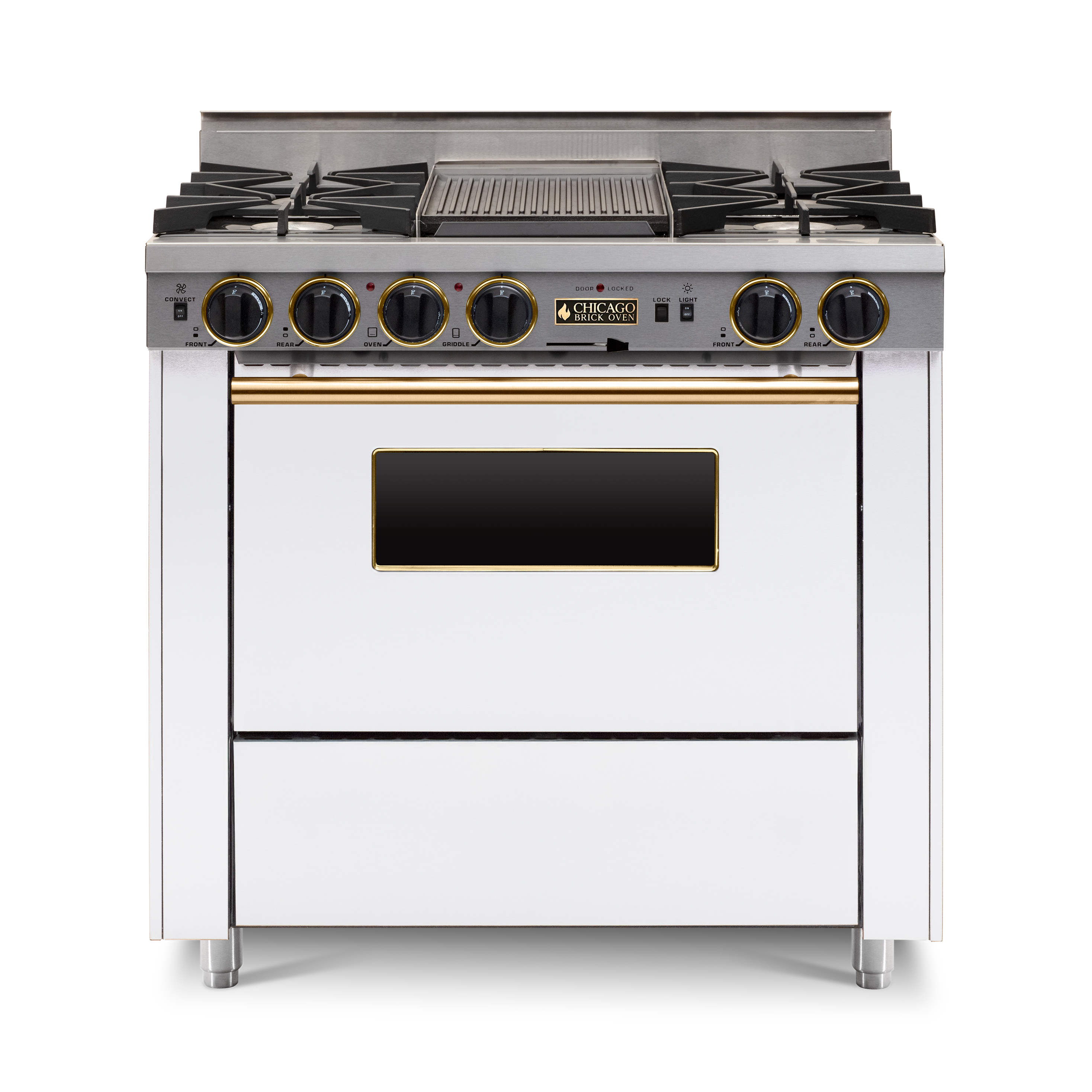 36” LP Gas Dual-Fuel Self-Cleaning Convection Range - Open Burners