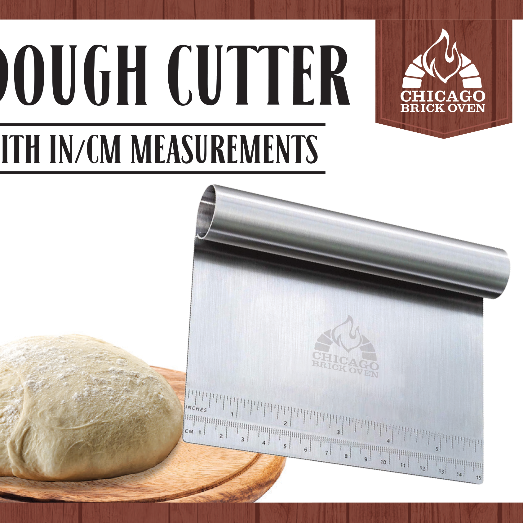 Chicago Brick Oven 6" x 4 1/2" Stainless Steel Dough Cutter / Scraper