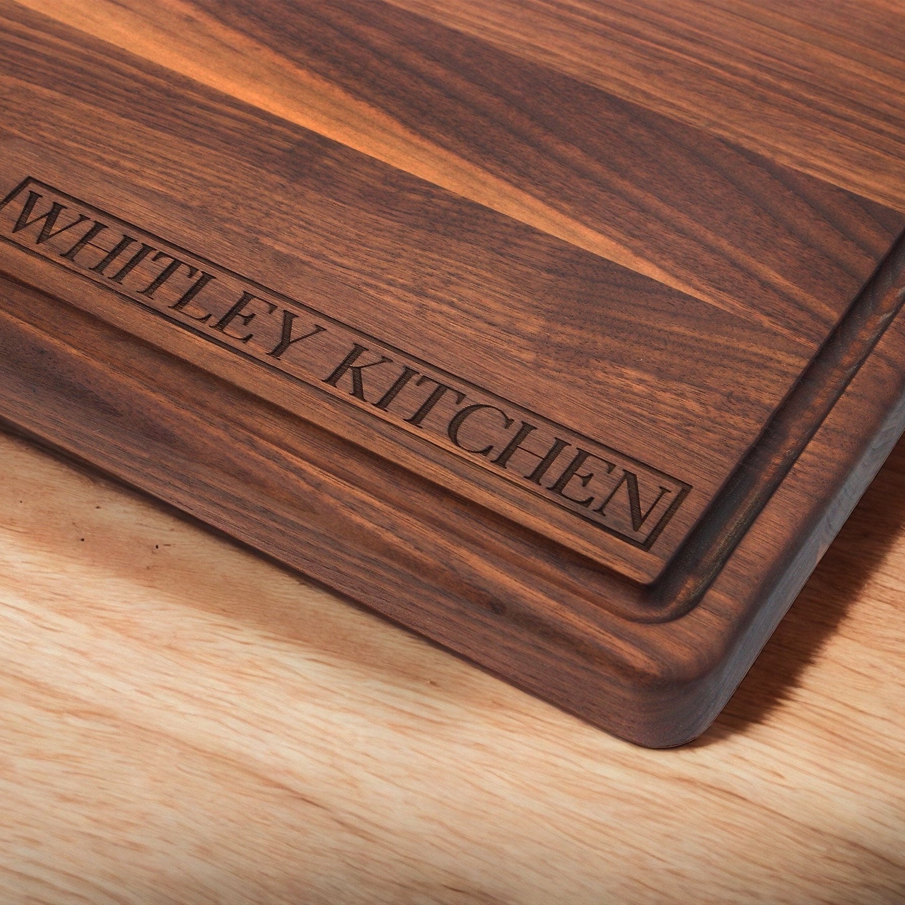 1.25” Thick Extra Large Wood Cutting Board with Feet, Pocket Handles and Juice Groove, 24x18”x1.25 Inches Thick, Gift For Dad, 100% USA Made
