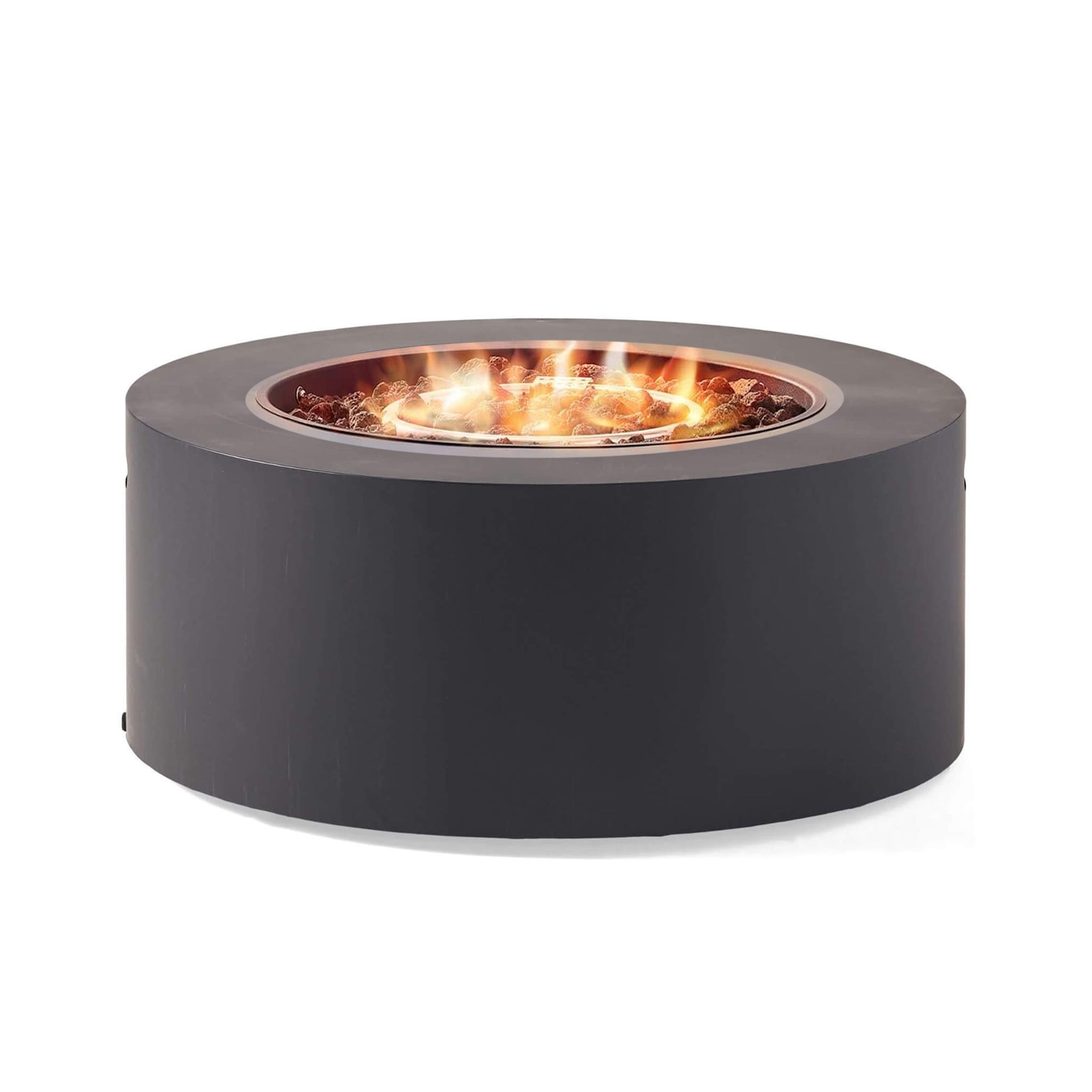 Modern 32-Inch 40K BTU Round Iron Propane Fire Pit