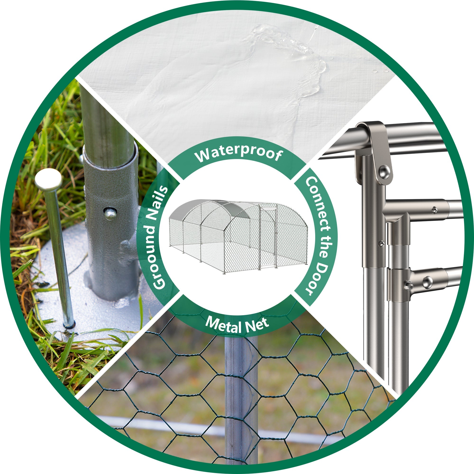 Large Dome-shaped Chicken Coop Metal Chicken Run with Cover