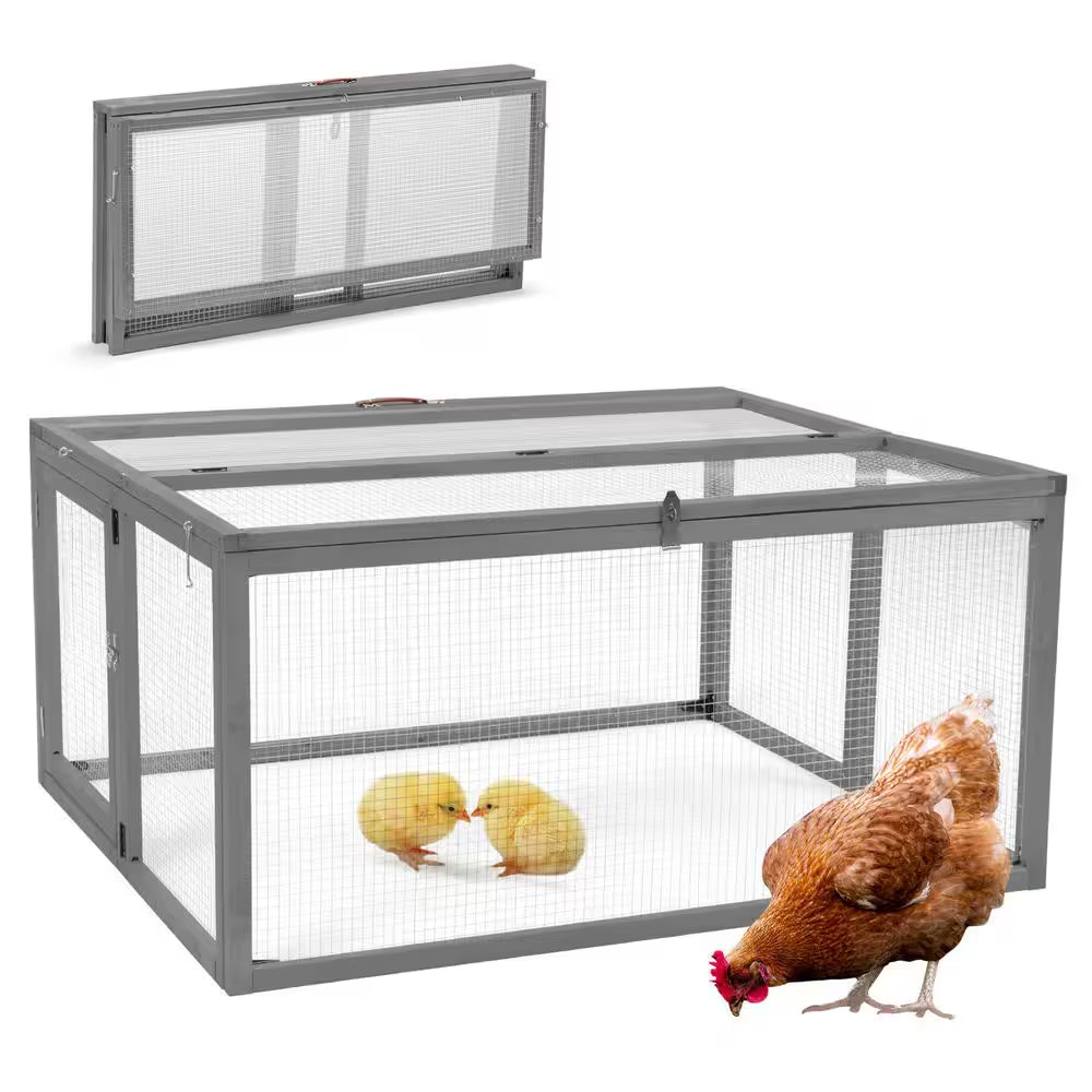 45 In. L Chicken Coop Rabbit Hutch with Openable Roof