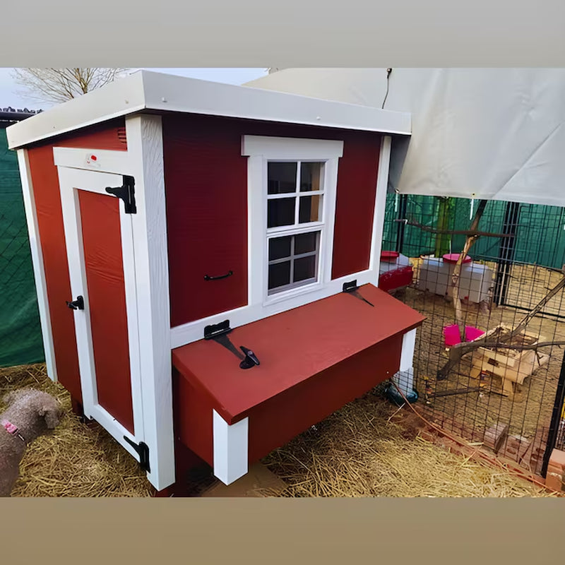 Red Wood Chicken Coop