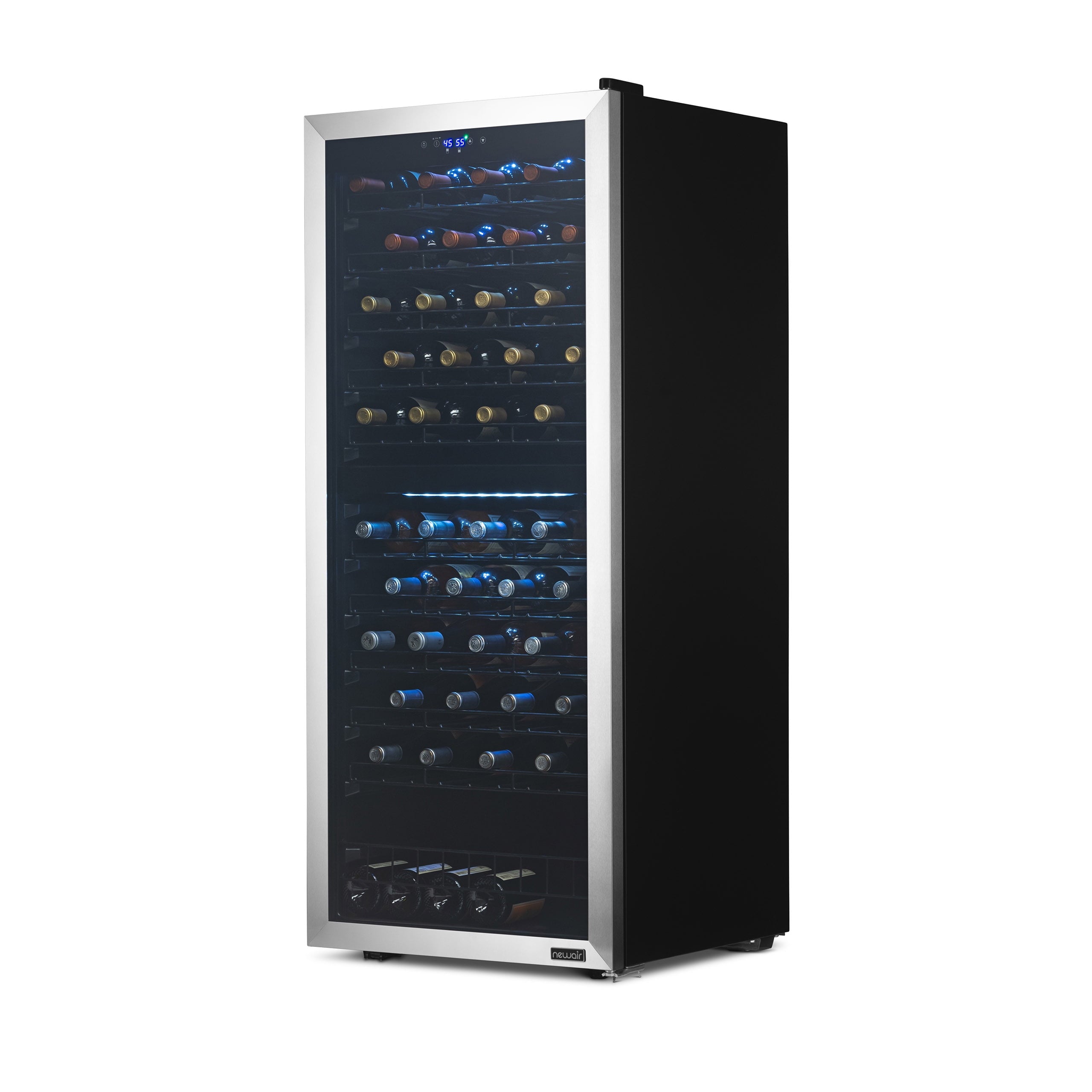 Freestanding Wine Refrigerator, 98 Bottle Dual Zone Compressor Wine Fridge in Stainless Steel thumbnail