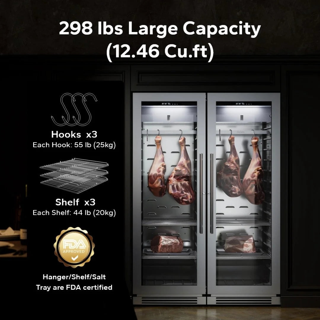 Dry Aging Refrigerator for Steaks, 12.43 Cu.Ft. Meat Ager Fridge with Dual-Layer LOW-E Glass for Home/Restaurant/Bar/Kitchen thumbnail