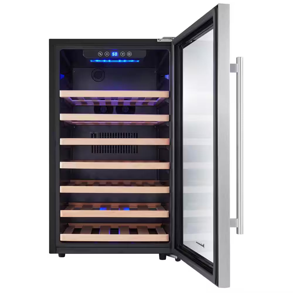 50 Bottle Compressor Wine Refrigerator Single Zone with Touch Control