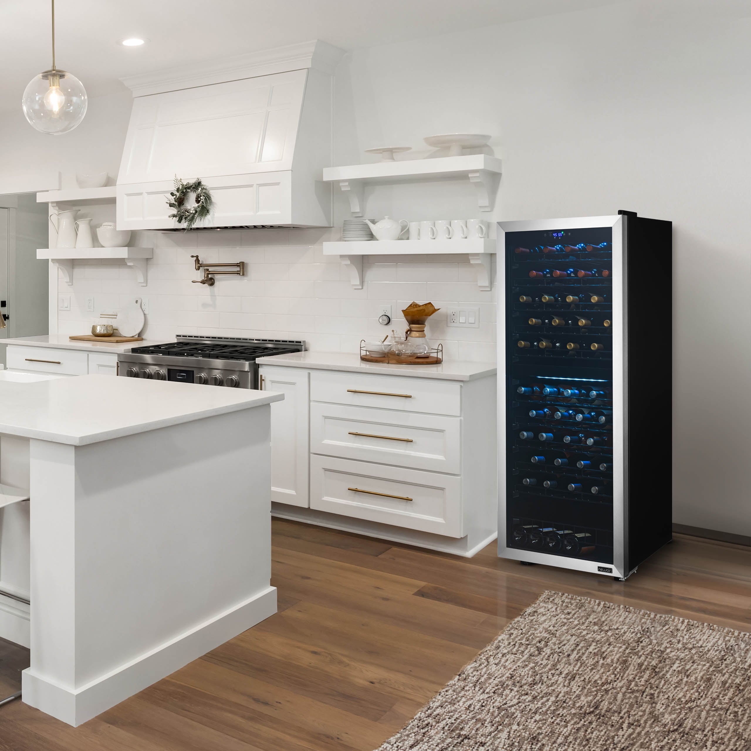 Freestanding Wine Refrigerator, 98 Bottle Dual Zone Compressor Wine Fridge in Stainless Steel thumbnail