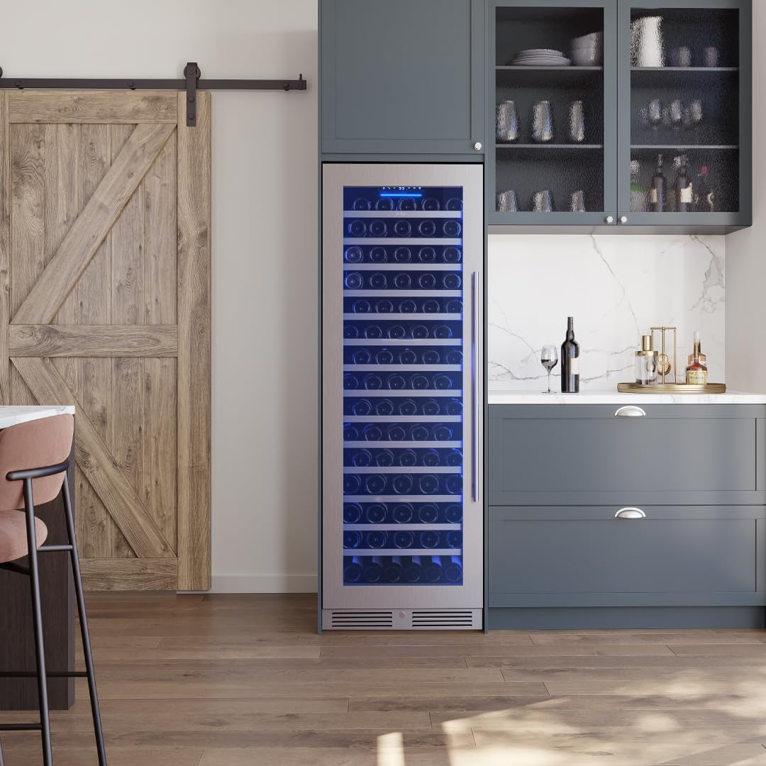Presrv 24 Inch Wine Fridge Full Size Single Zone - Tall Wine Cooler Cellars Large Cabinet Wine Refrigerator Home Bar Chiller Freestanding with Glass Door for 148 Bottles 750Ml thumbnail