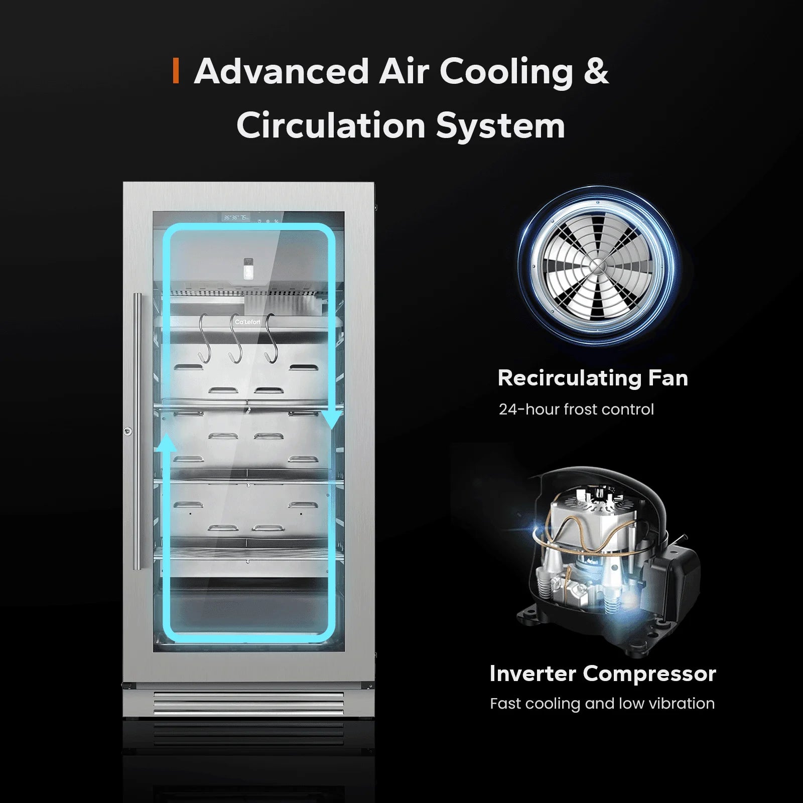 Dry Aging Refrigerator for Steaks, 8.23 Cu.Ft. Meat Ager Fridge with Dual-Layer LOW-E Glass for Home/Restaurant/Bar/Kitchen