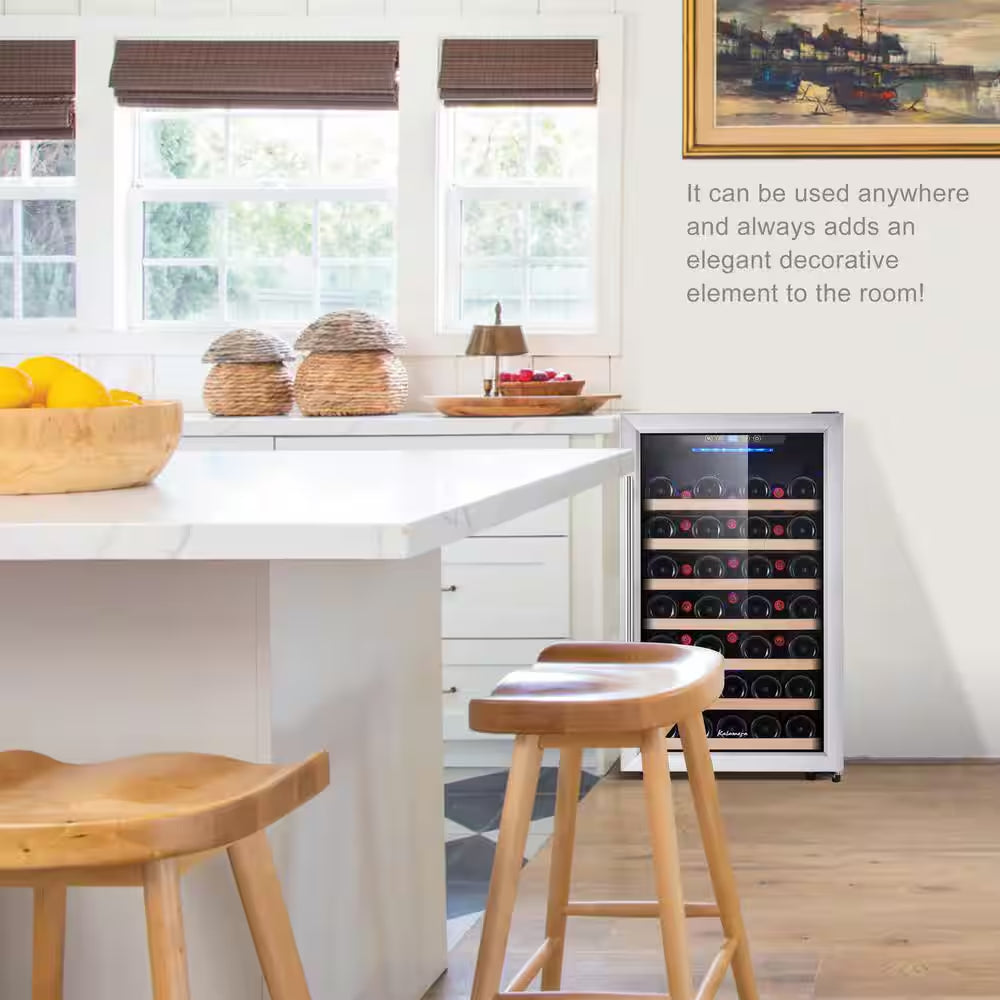 50 Bottle Compressor Wine Refrigerator Single Zone with Touch Control