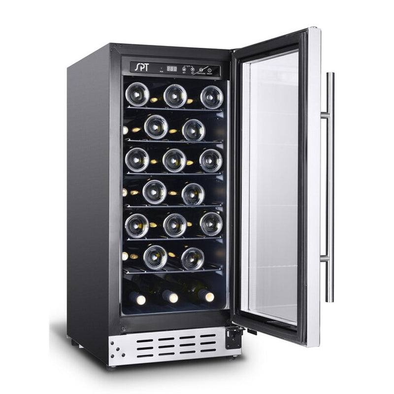 15-In W 32 -Bottles Black Freestanding Indoor Wine Cooler thumbnail