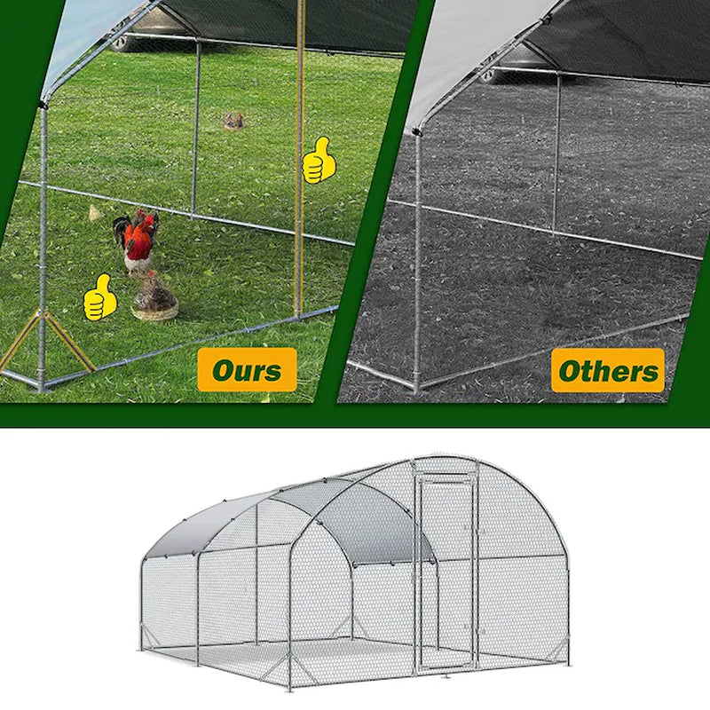 Silver Metal Chicken Coop