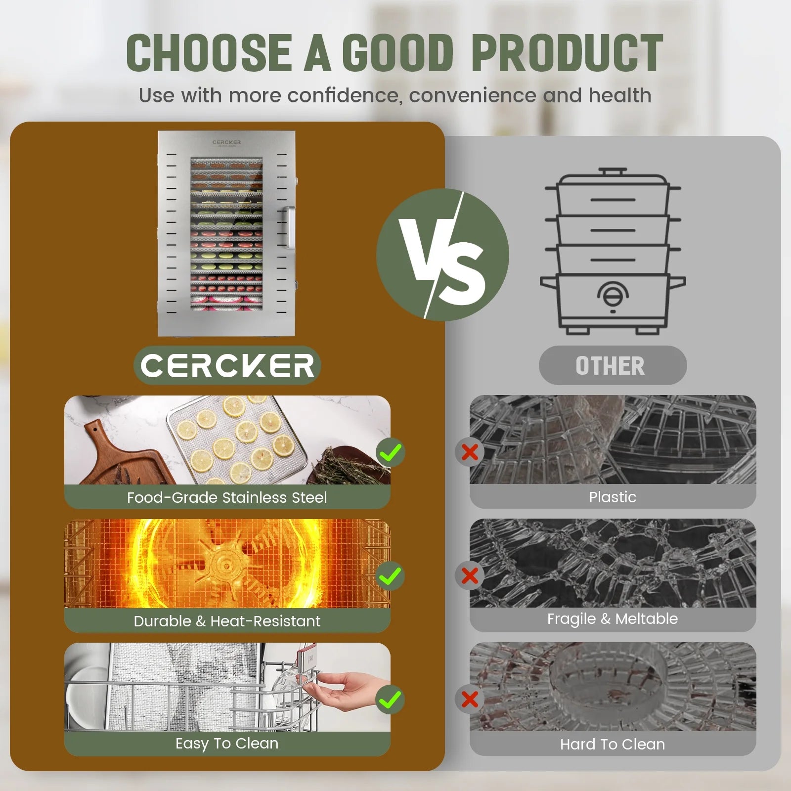 Large in-Home or Commercial Food-Dehydrator Machine 16 Trays, 70ºf-190ºf 120 V 1500W Meat or Fruit Dryer