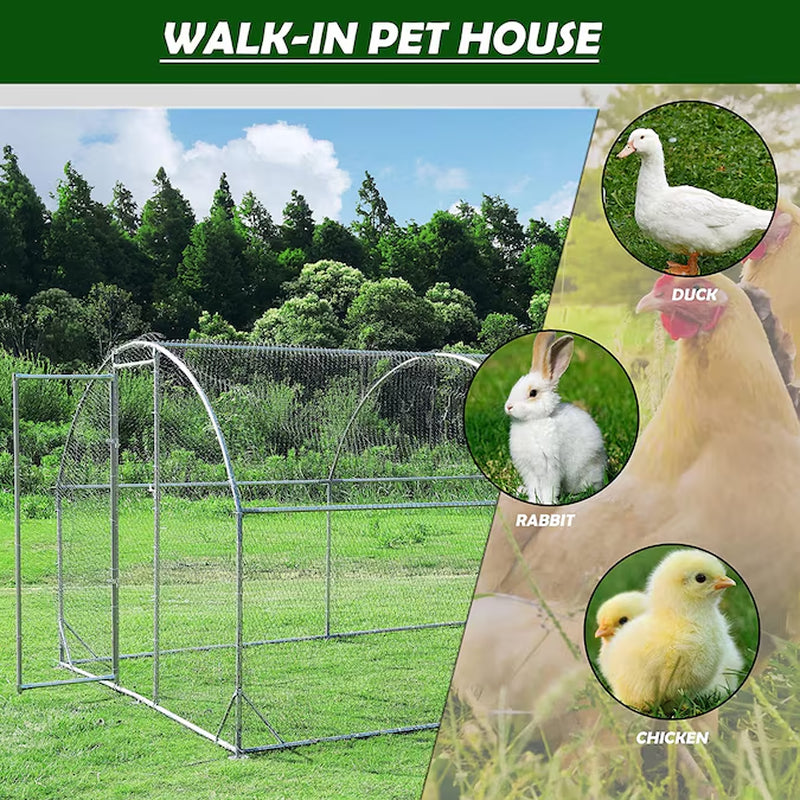 Silver Metal Chicken Coop