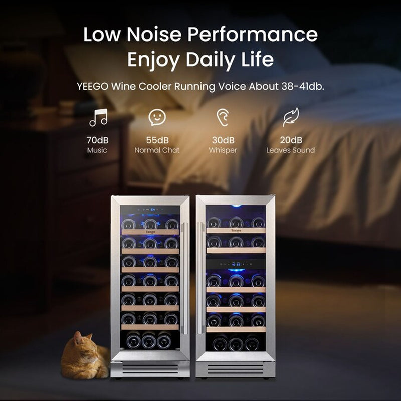 30-In W 61 -Bottles Stainless Steel Dual Zone Cooling Built-In/Freestanding Indoor Wine Cooler