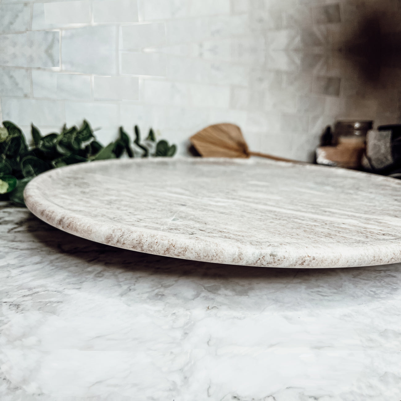 Marble Lazy Susan for Charcuterie