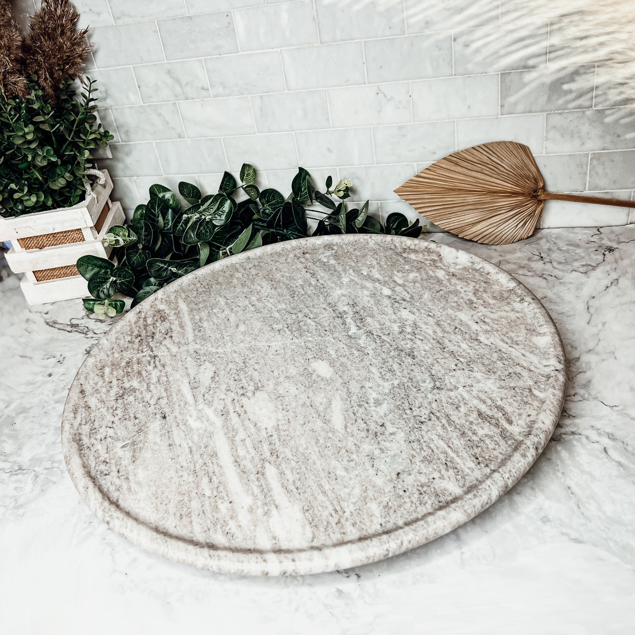 Marble Lazy Susan for Charcuterie