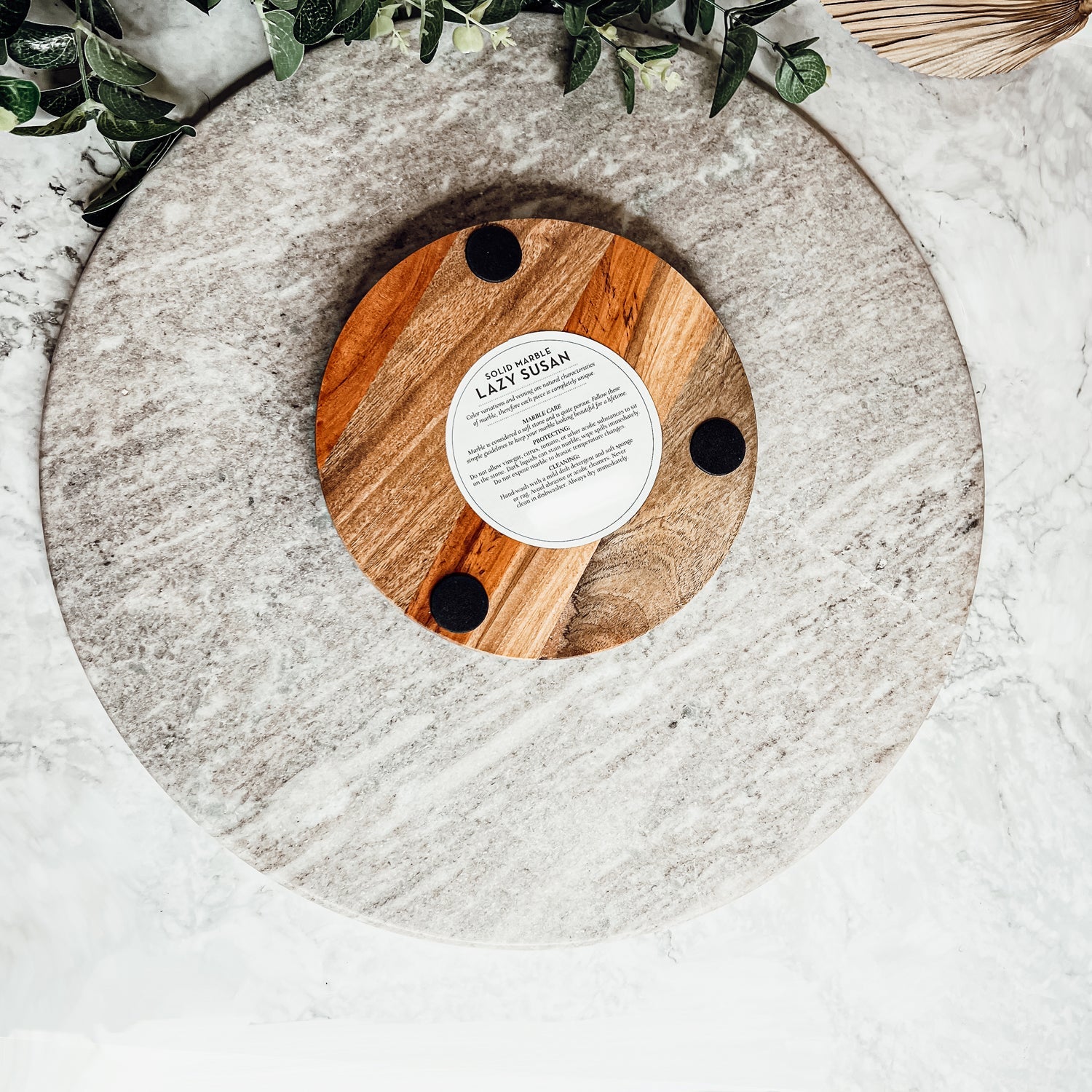 Marble Lazy Susan for Charcuterie