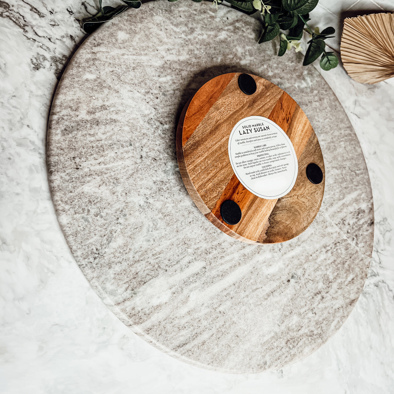 Marble Lazy Susan for Charcuterie