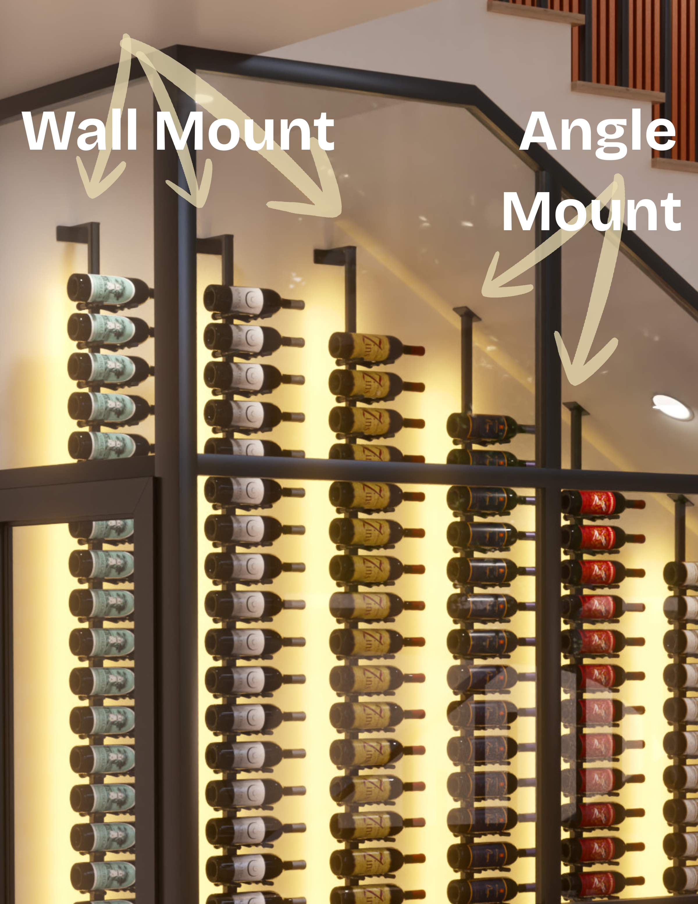 Showcase and Minimalist Wine Rack Wall Mount Extension Bracket with Insert