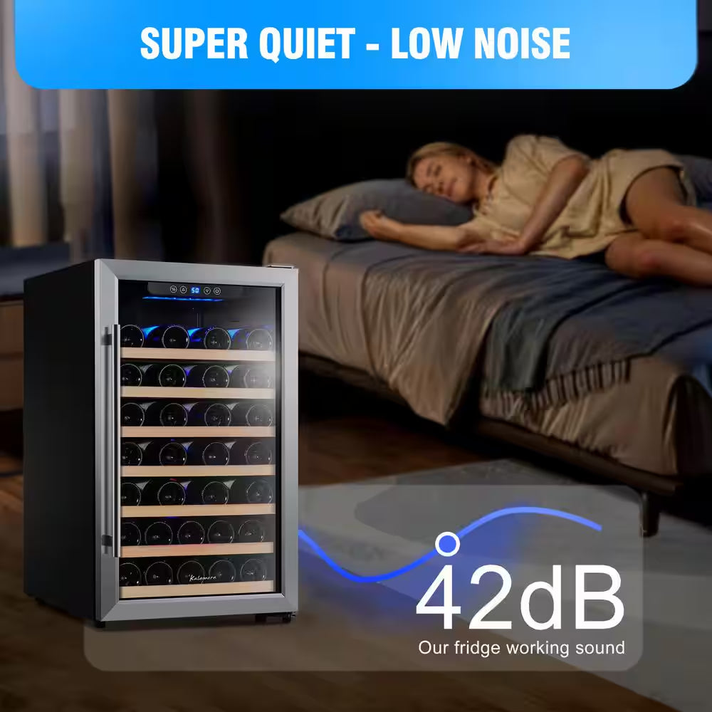 50 Bottle Compressor Wine Refrigerator Single Zone with Touch Control thumbnail