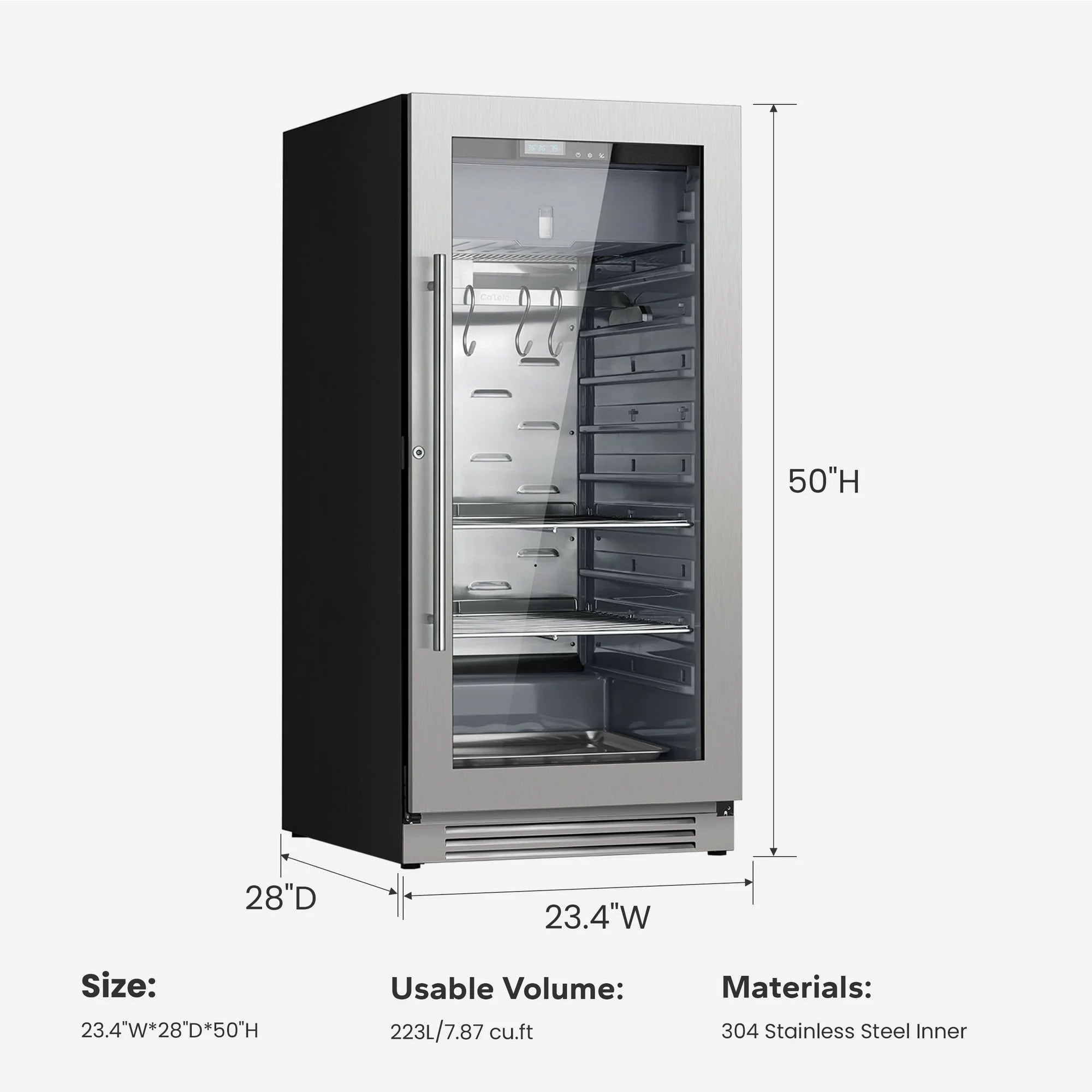 Dry Aging Refrigerator for Steaks, 8.23 Cu.Ft. Meat Ager Fridge with Dual-Layer LOW-E Glass for Home/Restaurant/Bar/Kitchen thumbnail