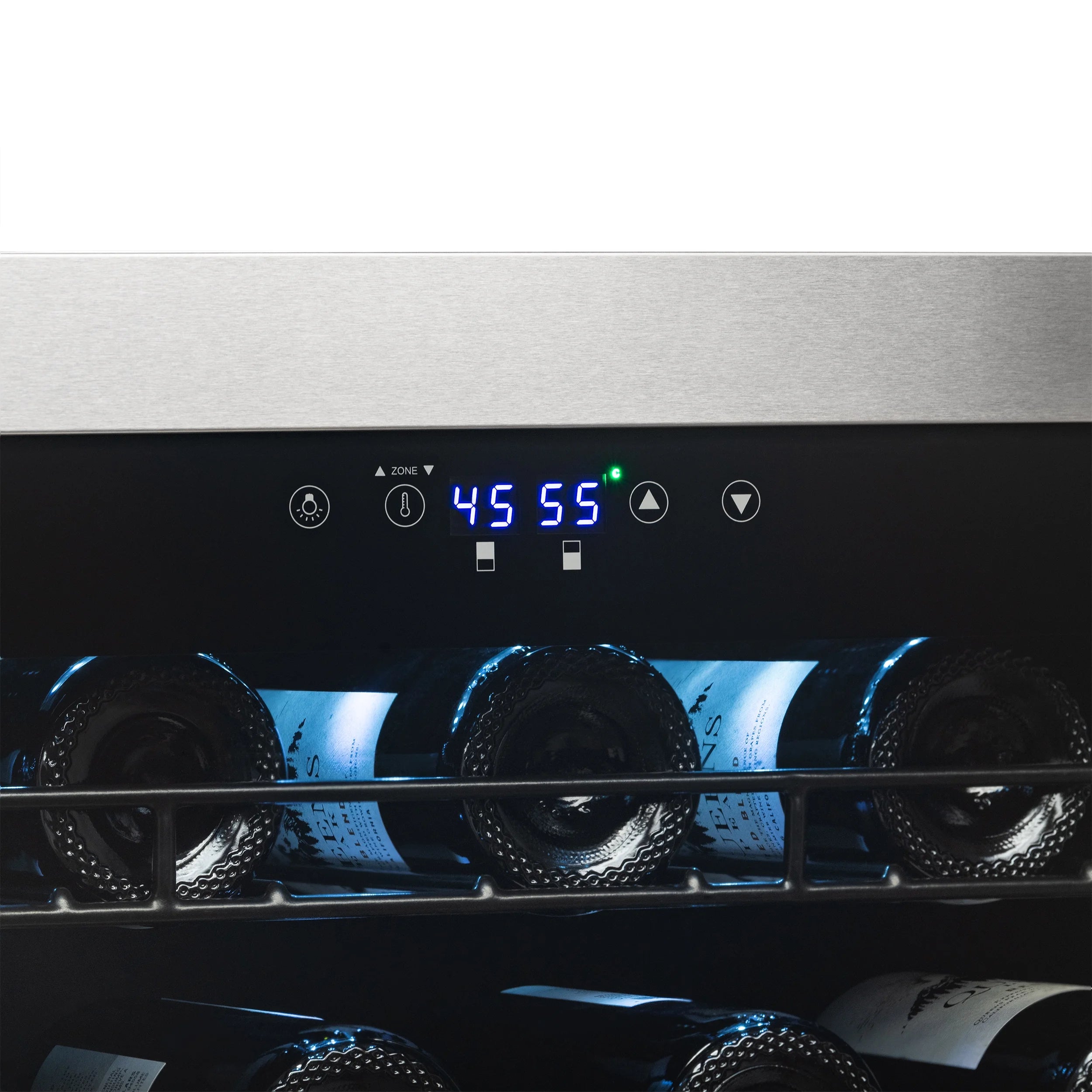 Freestanding Wine Refrigerator, 98 Bottle Dual Zone Compressor Wine Fridge in Stainless Steel thumbnail