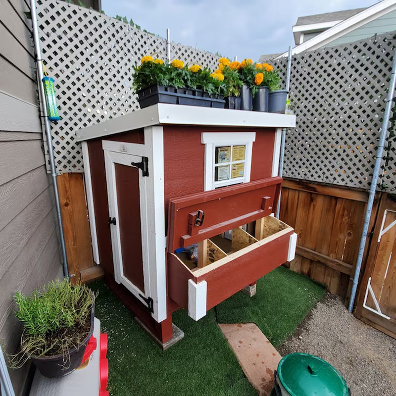 Red Wood Chicken Coop