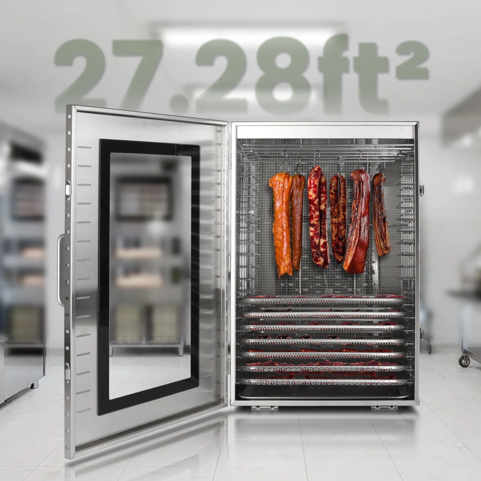 Large in-Home or Commercial Food-Dehydrator Machine 16 Trays, 70ºf-190ºf 120 V 1500W Meat or Fruit Dryer thumbnail