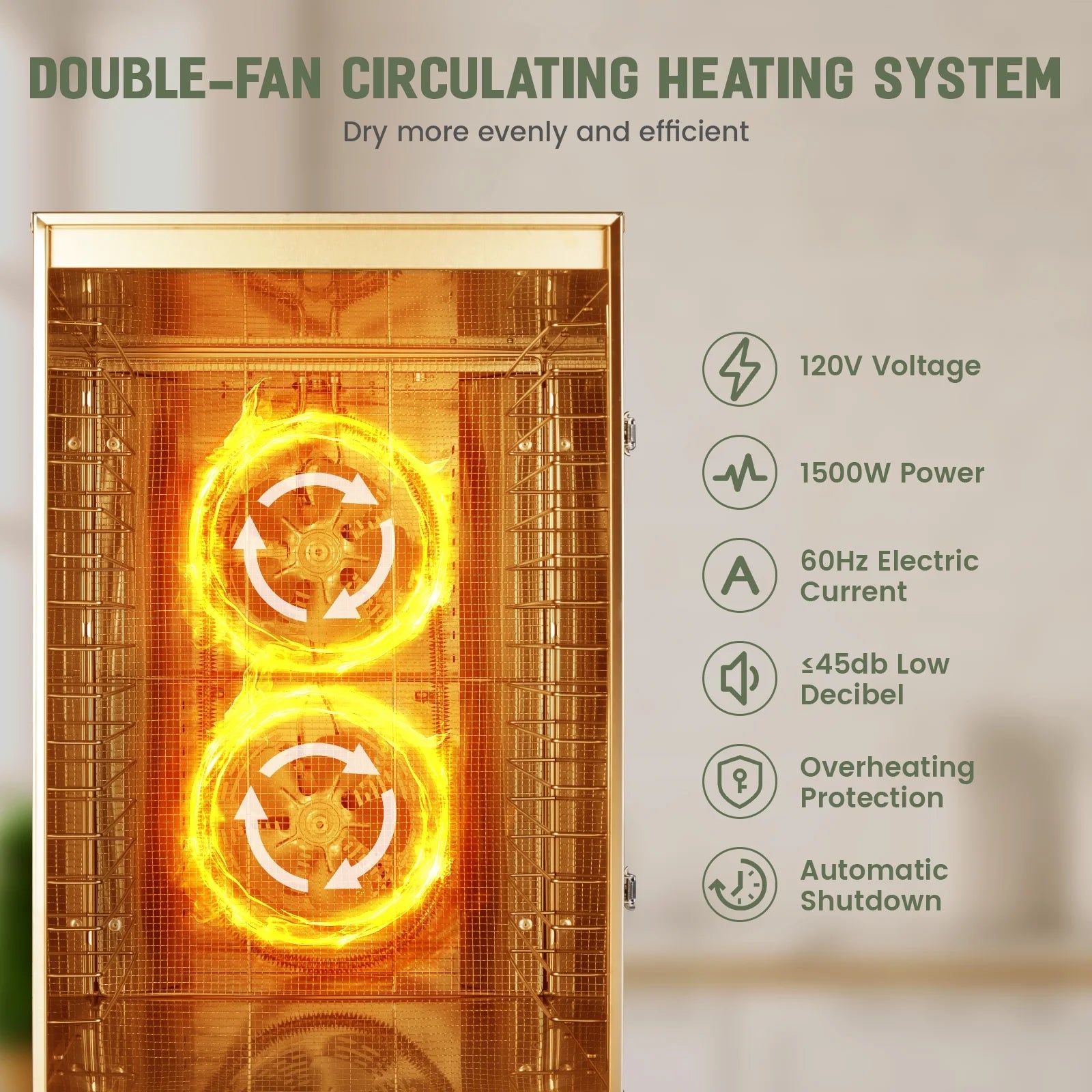 Large in-Home or Commercial Food-Dehydrator Machine 16 Trays, 70ºf-190ºf 120 V 1500W Meat or Fruit Dryer thumbnail