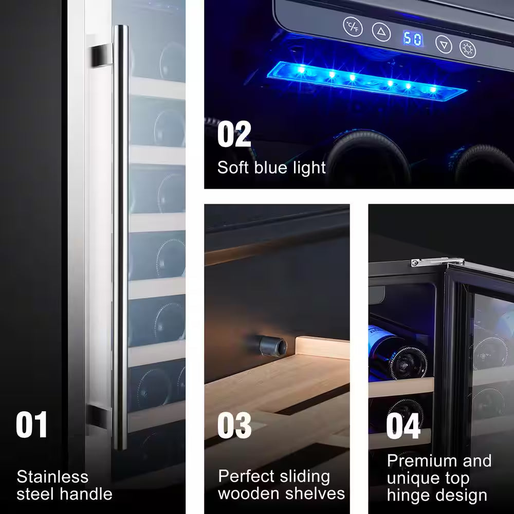 50 Bottle Compressor Wine Refrigerator Single Zone with Touch Control thumbnail