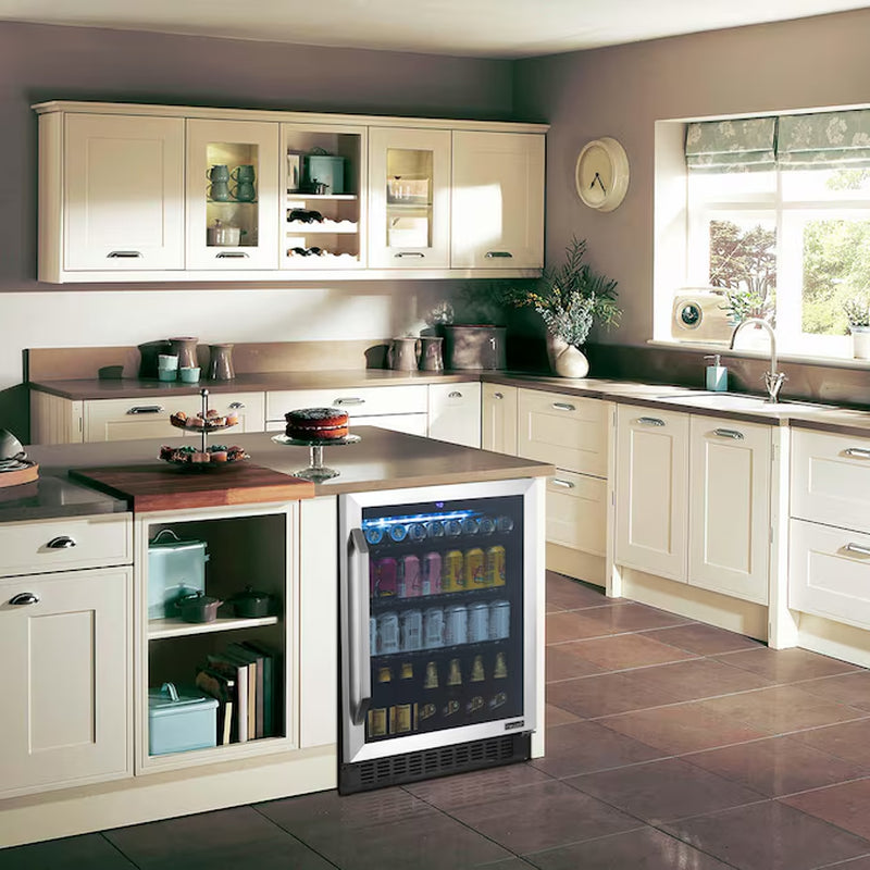 23.4-In W 162 -Bottles Stainless Steel Built-In/Freestanding Indoor Wine Cooler