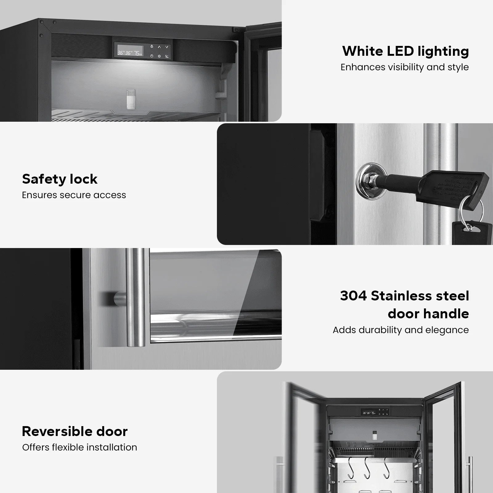 Dry Aging Refrigerator for Steaks, 12.43 Cu.Ft. Meat Ager Fridge with Dual-Layer LOW-E Glass for Home/Restaurant/Bar/Kitchen thumbnail